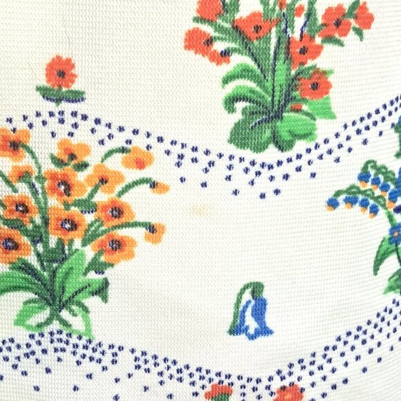 Vintage Floral Top Short Sleeve Button-Up Dagger Collar Shirt by NFE Fashions - Picture 5 of 10